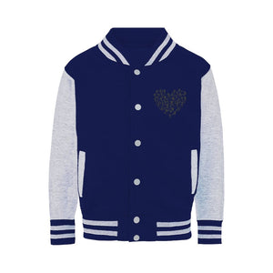 SKIING HEART_Grey Varsity Jacket Apparel Oxford Navy / Heather Grey XS 