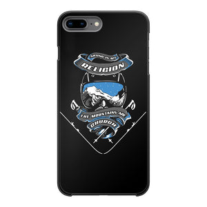 SKIING IS MY RELIGION THE MOUNTAIN IS MY CHURCH Back Printed Black Hard Phone Case Accessories Apple iPhone 7/8 Black 