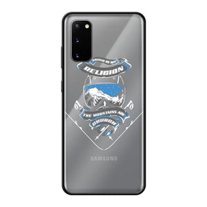 SKIING IS MY RELIGION THE MOUNTAIN IS MY CHURCH Back Printed Black Soft Phone Case Accessories Samsung Galaxy S20 Black Soft Case Black 