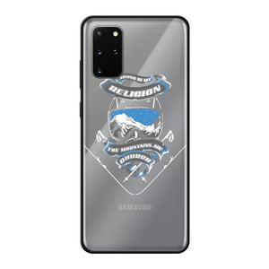 SKIING IS MY RELIGION THE MOUNTAIN IS MY CHURCH Back Printed Black Soft Phone Case Accessories Samsung Galaxy S20 Plus Black Soft Case Black 