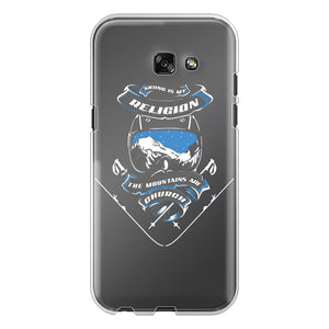 SKIING IS MY RELIGION THE MOUNTAIN IS MY CHURCH Back Printed Transparent Hard Phone Case Accessories Samsung Galaxy A5 (2017) Transparent Hard Case Transparent 