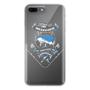 SKIING IS MY RELIGION THE MOUNTAIN IS MY CHURCH Back Printed Transparent Soft Phone Case Accessories Apple iPhone 7-8 Plus Transparent Soft Case Transparent 