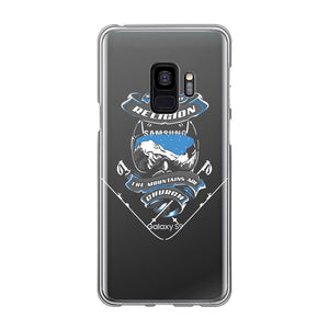 SKIING IS MY RELIGION THE MOUNTAIN IS MY CHURCH Back Printed Transparent Soft Phone Case Accessories Samsung Galaxy S9 Soft Case Transparent 