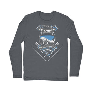 SKIING IS MY RELIGION THE MOUNTAIN IS MY CHURCH Classic Long Sleeve T-Shirt Apparel Dark Grey Unisex S
