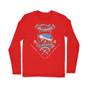 SKIING IS MY RELIGION THE MOUNTAIN IS MY CHURCH Classic Long Sleeve T-Shirt Apparel Red Unisex S