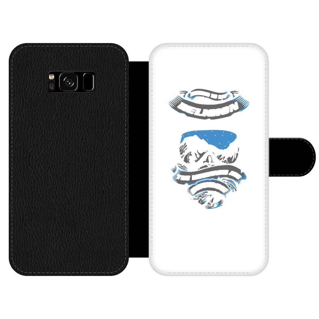 SKIING IS MY RELIGION THE MOUNTAIN IS MY CHURCH Front Printed Wallet Cases Accessories Samsung Galaxy S8 Plus Front Printed Wallet Case Black&White 