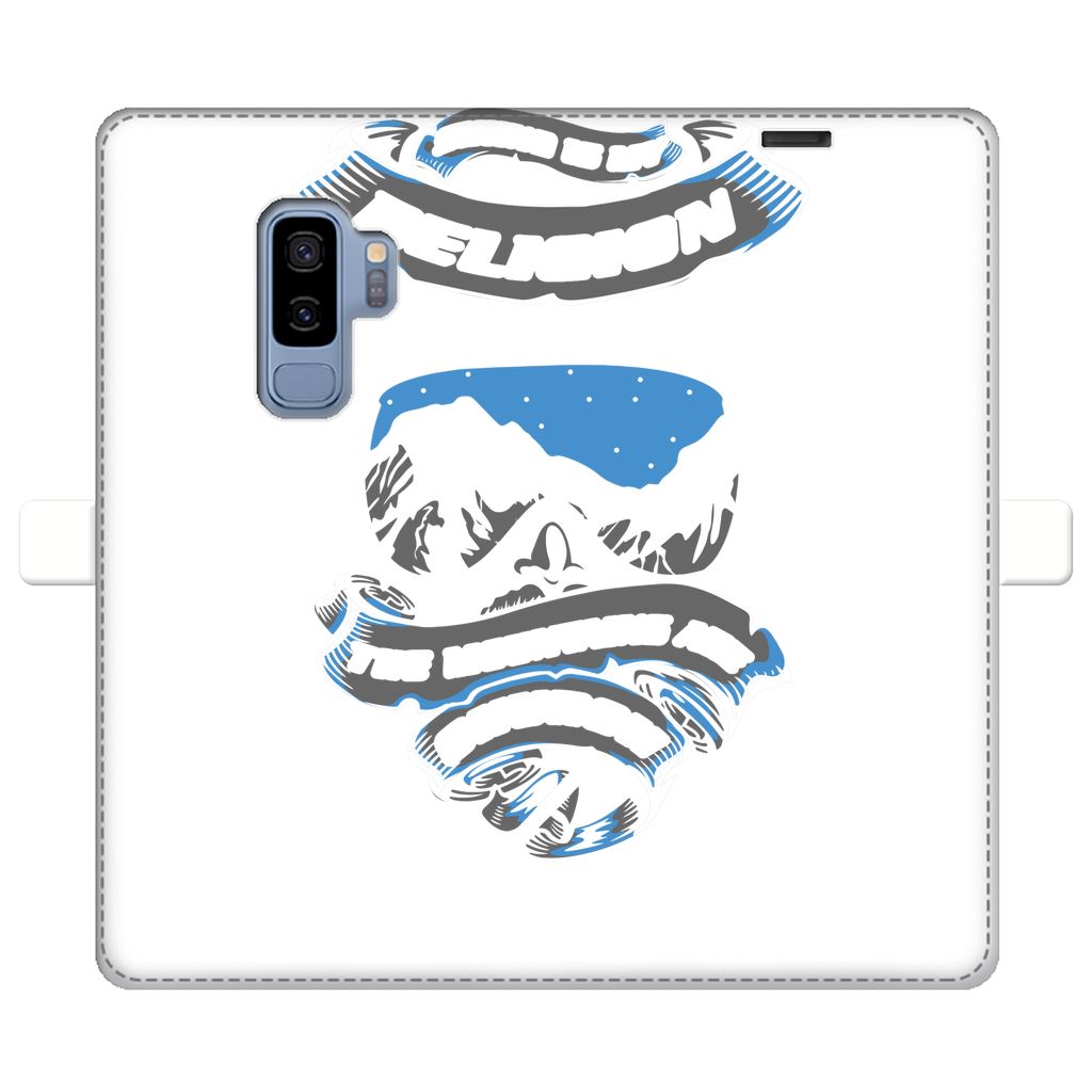 SKIING IS MY RELIGION THE MOUNTAIN IS MY CHURCH Fully Printed Wallet Cases Accessories Samsung Galaxy S9 Fully Printed Wallet Case Black&White 
