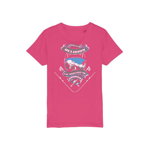 SKIING IS MY RELIGION THE MOUNTAIN IS MY CHURCH Organic Jersey Kids T-Shirt Apparel Hot Pink Unisex 3/4 years