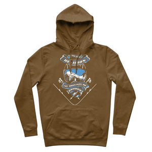 SKIING IS MY RELIGION THE MOUNTAIN IS MY CHURCH Premium Adult Hoodie Apparel Brown S 