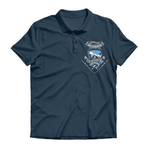 SKIING IS MY RELIGION THE MOUNTAIN IS MY CHURCH Premium Adult Polo Shirt Apparel Navy Unisex S