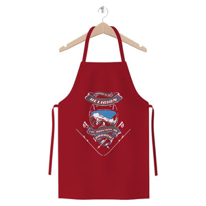 SKIING IS MY RELIGION THE MOUNTAIN IS MY CHURCH Premium Jersey Apron Apparel Burgundy 