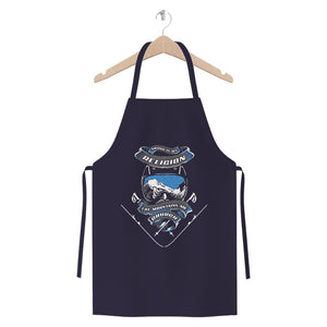SKIING IS MY RELIGION THE MOUNTAIN IS MY CHURCH Premium Jersey Apron Apparel Navy 
