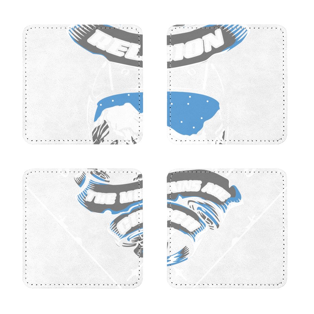 SKIING IS MY RELIGION THE MOUNTAIN IS MY CHURCH Sublimation Coasters Pack of Four Homeware Coaster Square 