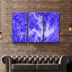 Smith Mountain Lake Art From Space | Regal Purple | Gallery Quality Canvas Wrap - Houseboat Kings