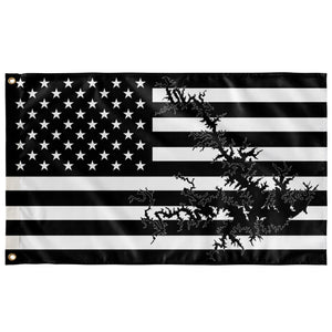 Smith Mountain Lake Black & White American Boat Flag Wall Art 