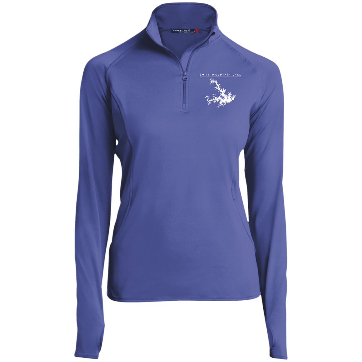 Smith Mountain Lake Embroidered Sport-Tek Women's 1/2 Zip Performance Pullover | Thumb Holes - Houseboat Kings