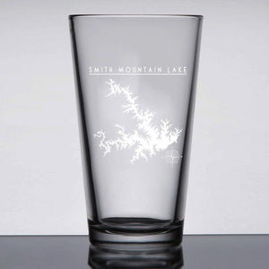 Smith Mountain Lake Laser Etched Beer Pint Glass - Houseboat Kings