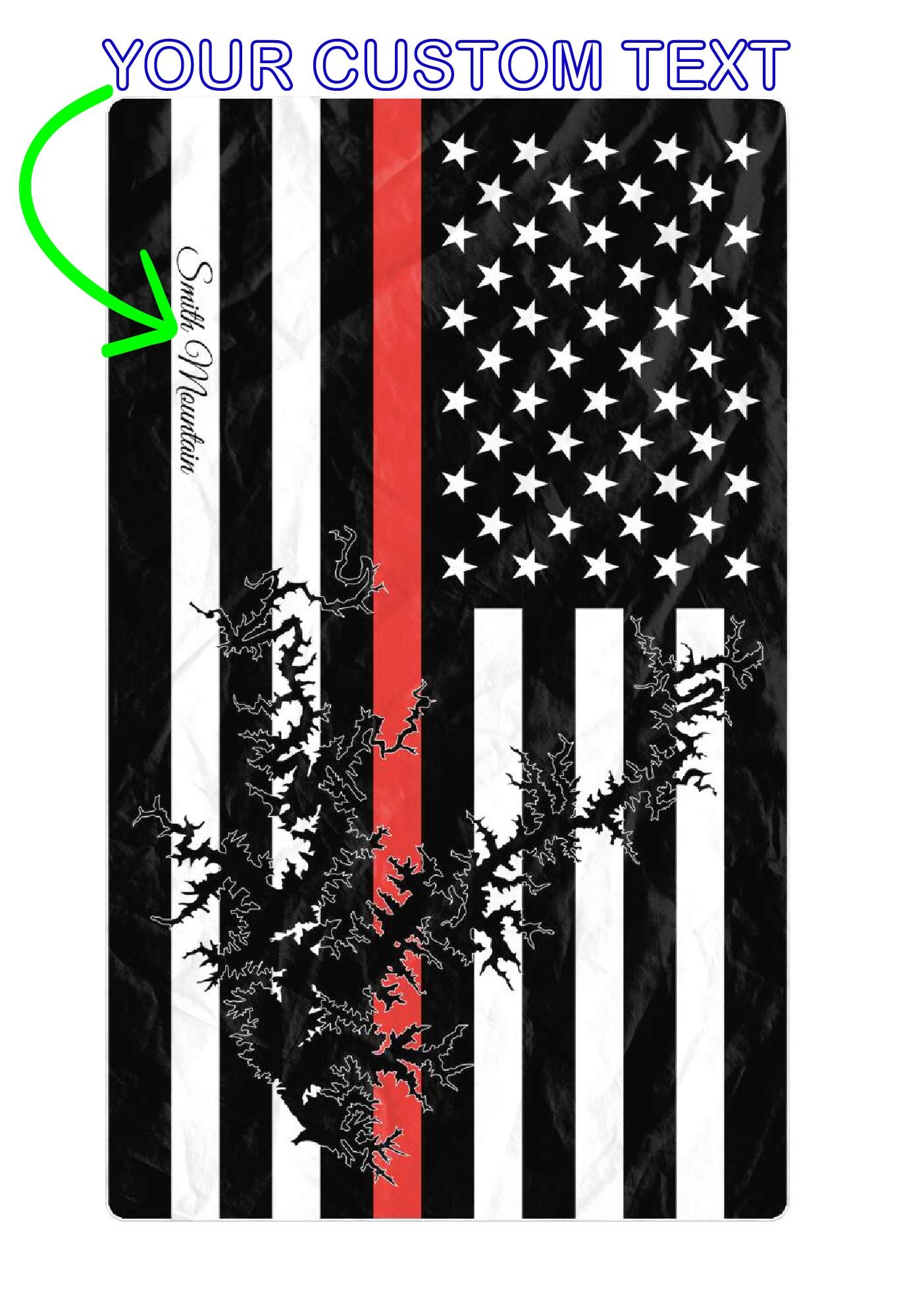 Smith Mountain Lake Oversized Beach Towel - Thin Red Line – Personalized Freeform Beach Towel - AOP 