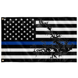 Smith Mountain Lake Thin Blue Line American Boat Flag Wall Art 