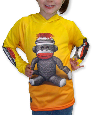 SOCK MONKEY Hoodie Chomp Shirt by MOUTHMAN® Kid's Clothing 