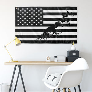 South Holston Lake Black & White American Boat Flag Wall Art 