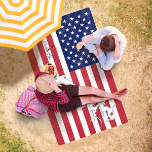 South Holston Lake Oversized Beach Towel - Red, White & Blue – Personalized Freeform Beach Towel - AOP 