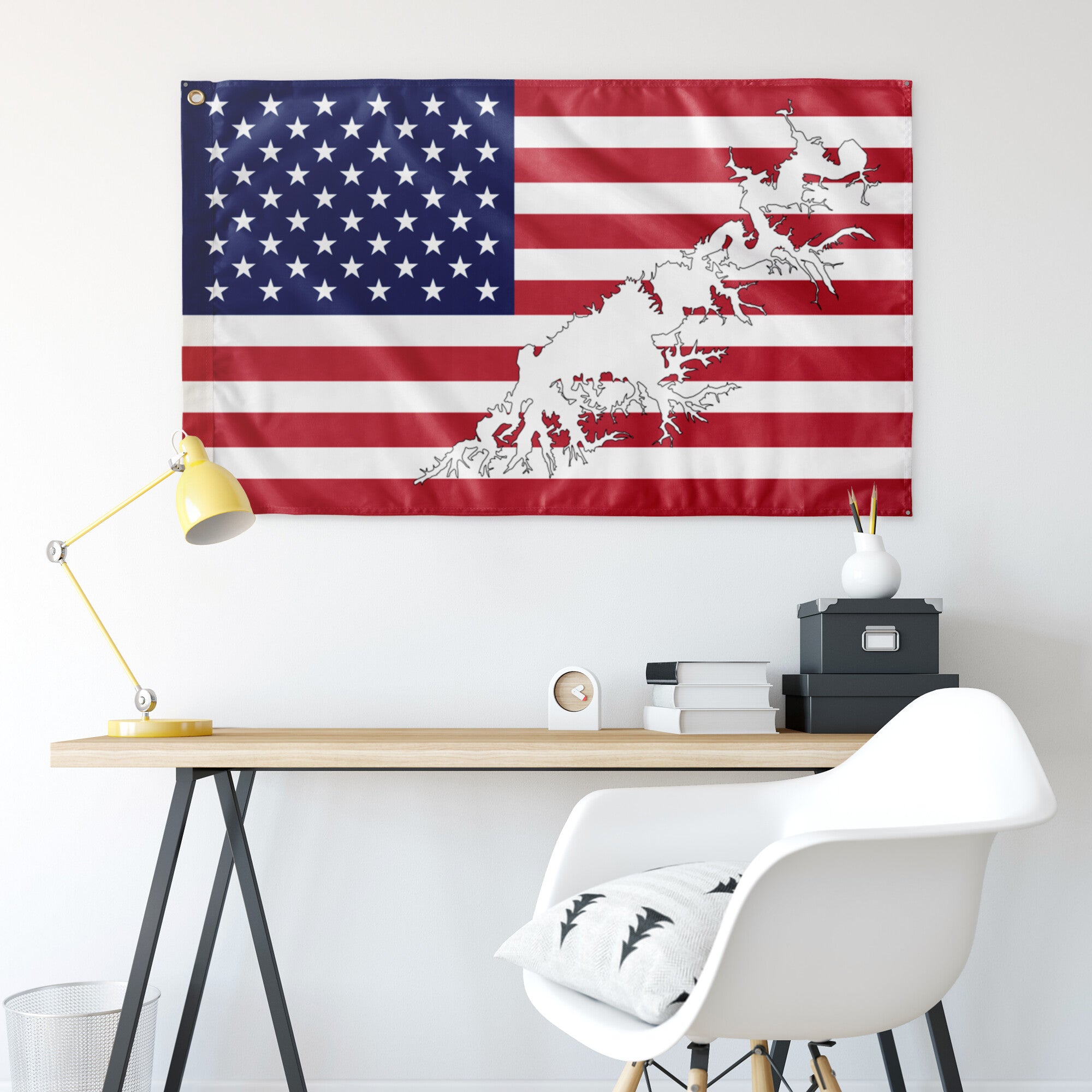 South Holston Lake Red, White & Blue American Boat Flag Wall Art 