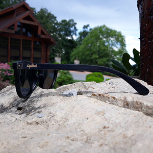 Sunset Mirror Lenses Polarized with Full Frame Black Bamboo and Case Sunglasses 