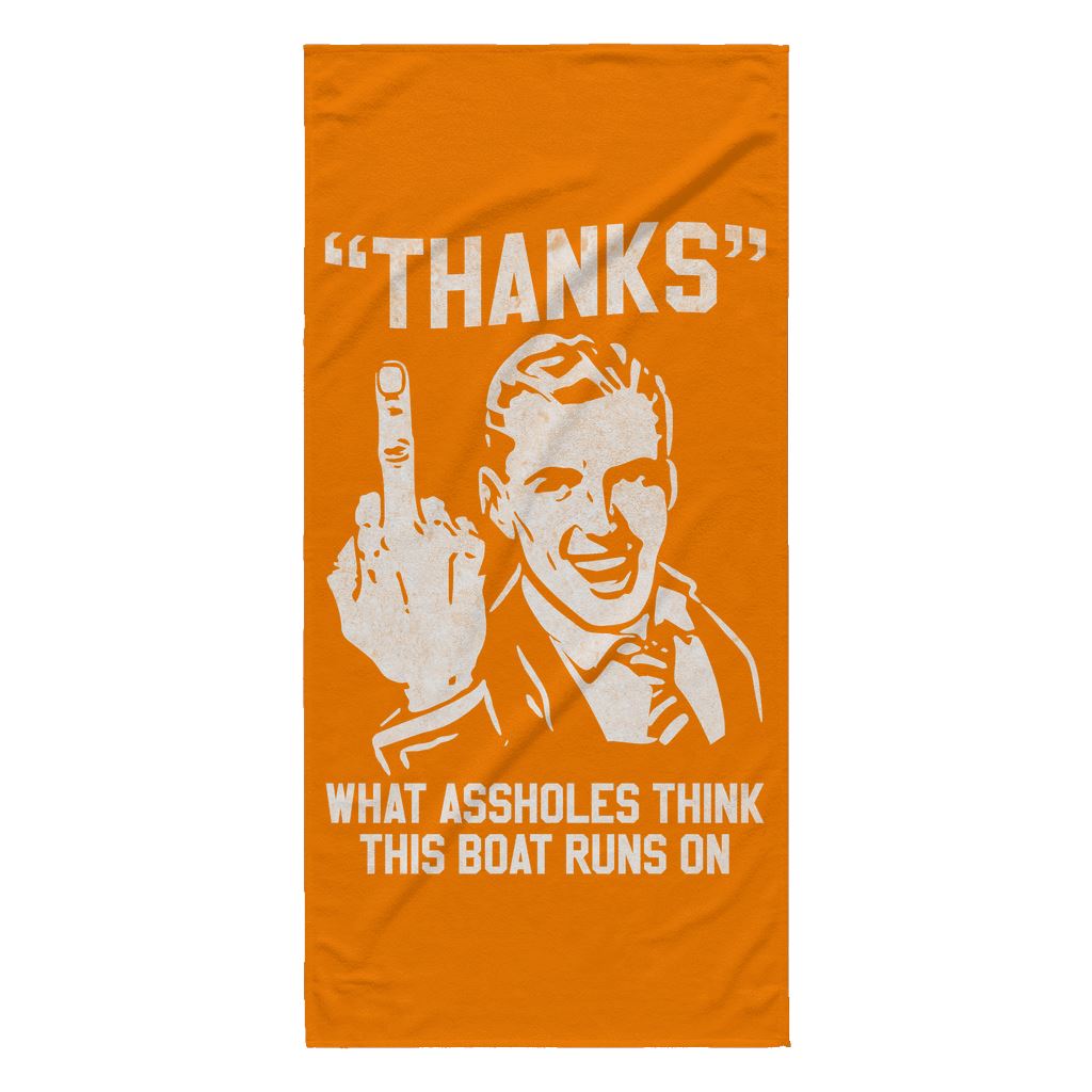 "Thanks" Beach Towel - Houseboat Kings