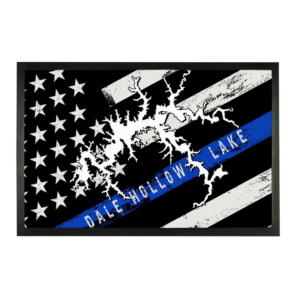 Thin Blue Line Dale Hollow Lake Sublimation Doormat - Houseboat Kings