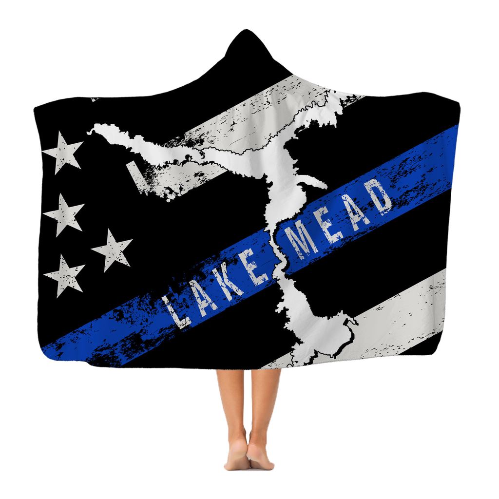 Thin Blue Line Lake Mead Classic Adult Hooded Blanket - Houseboat Kings