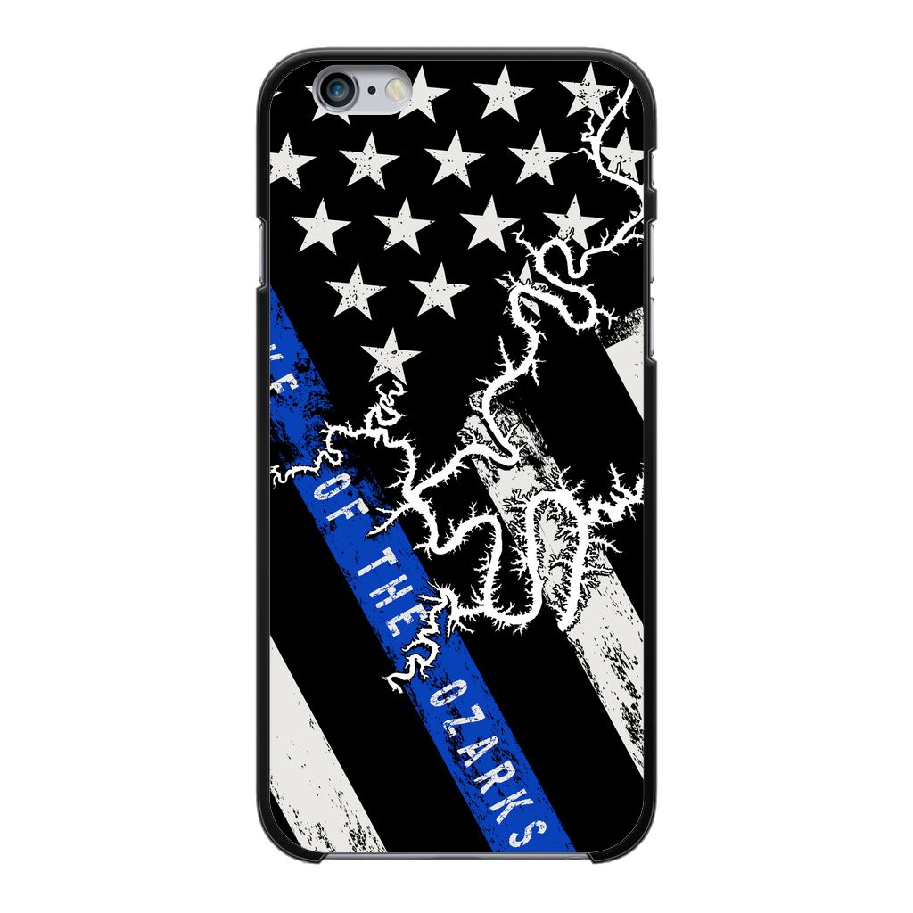 Thin Blue Line Lake Of The Ozarks Back Printed Black Hard Phone Case Accessories Apple iPhone 6-6s Black 