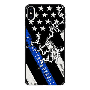 Thin Blue Line Lake Of The Ozarks Back Printed Black Hard Phone Case Accessories Apple iPhone Xs Max Black 