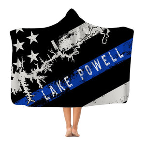 Thin Blue Line Lake Powell Classic Adult Hooded Blanket - Houseboat Kings