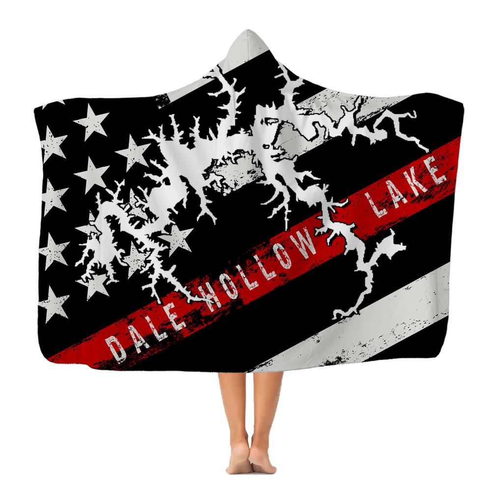 Thin Red Line Dale Hollow Lake Classic Adult Hooded Blanket - Houseboat Kings