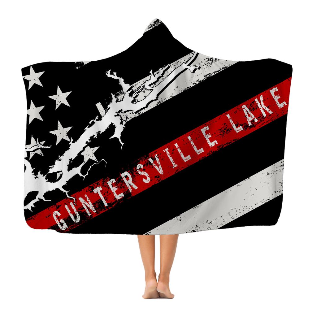 Thin Red Line Guntersville Lake Classic Adult Hooded Blanket - Houseboat Kings