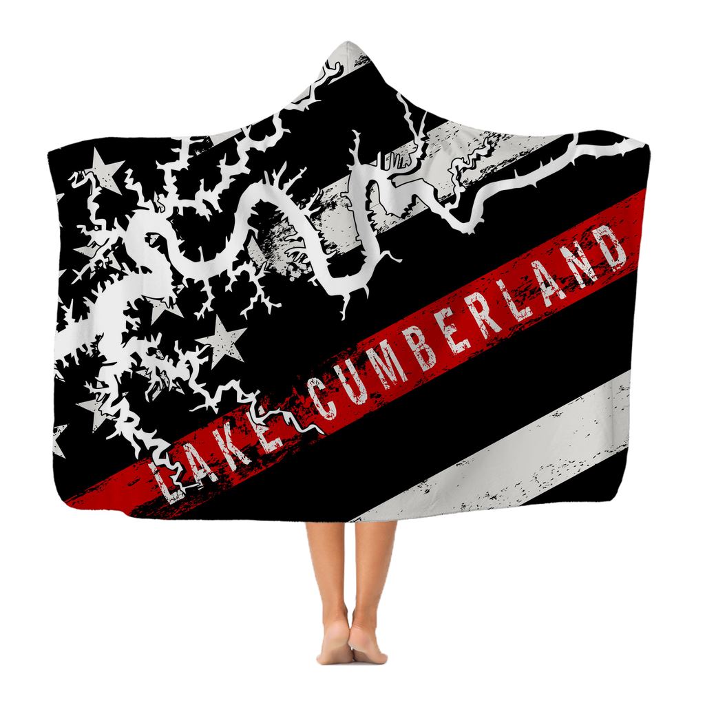 Thin Red Line Lake Cumberland Classic Adult Hooded Blanket - Houseboat Kings