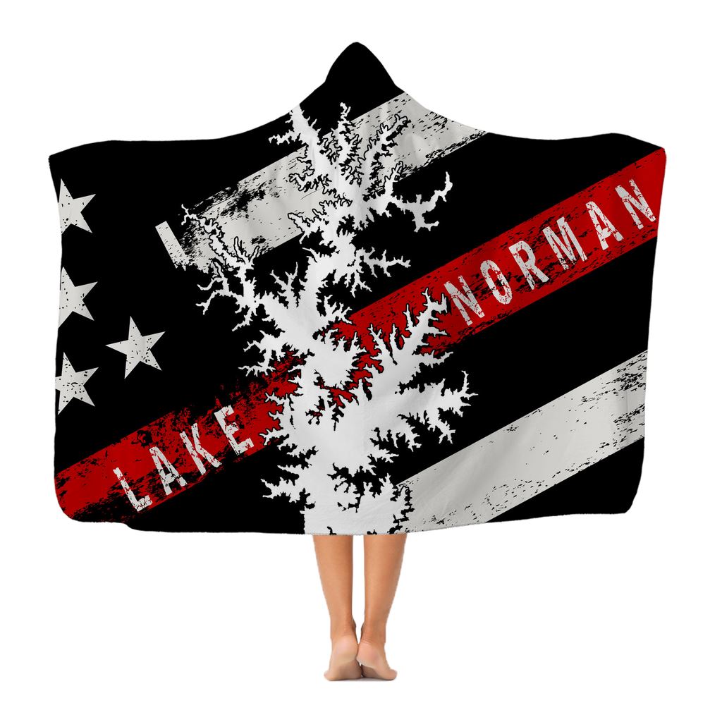 Thin Red Line Lake Norman Classic Adult Hooded Blanket - Houseboat Kings