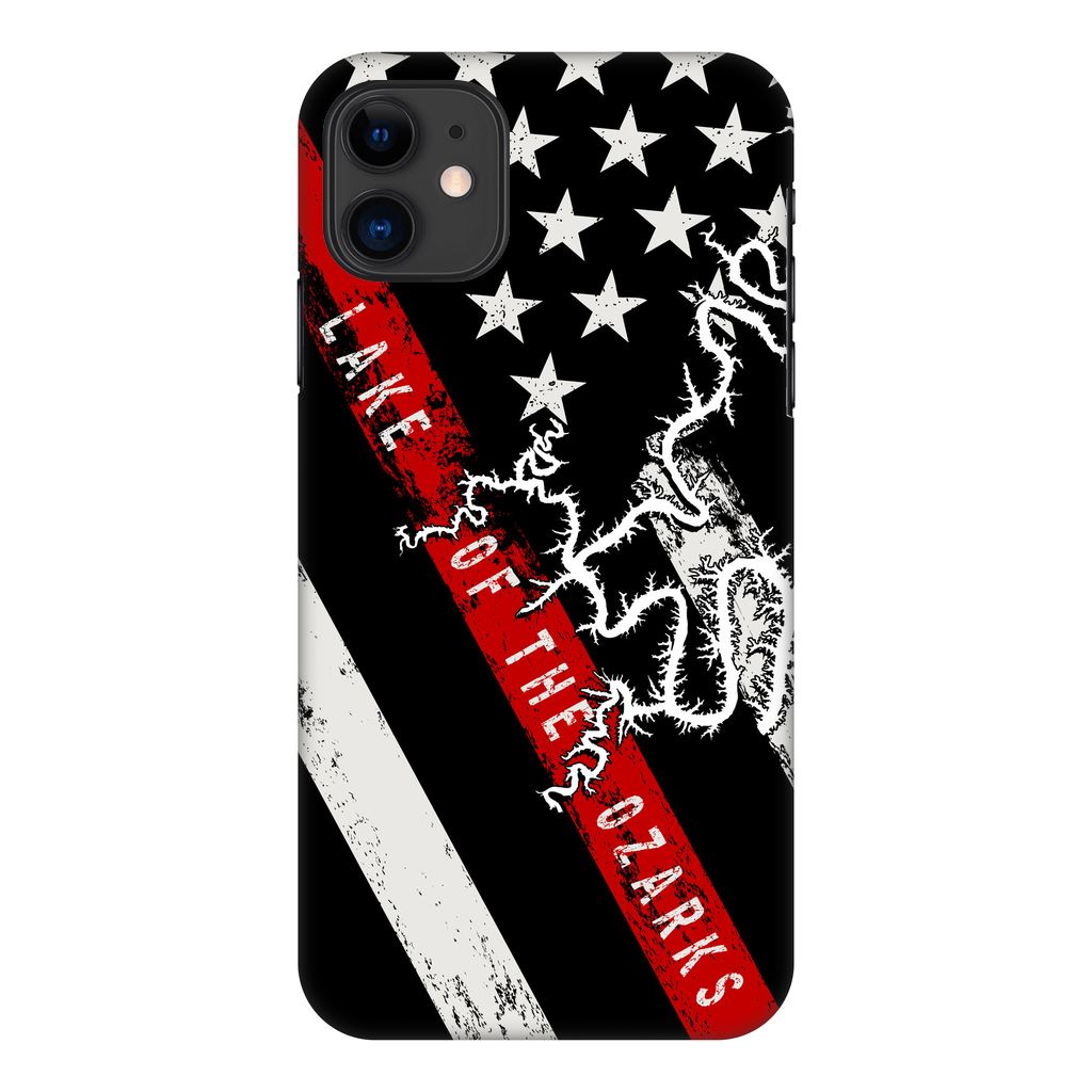Thin Red Line Lake Of The Ozarks Fully Printed Matte Phone Case - Houseboat Kings