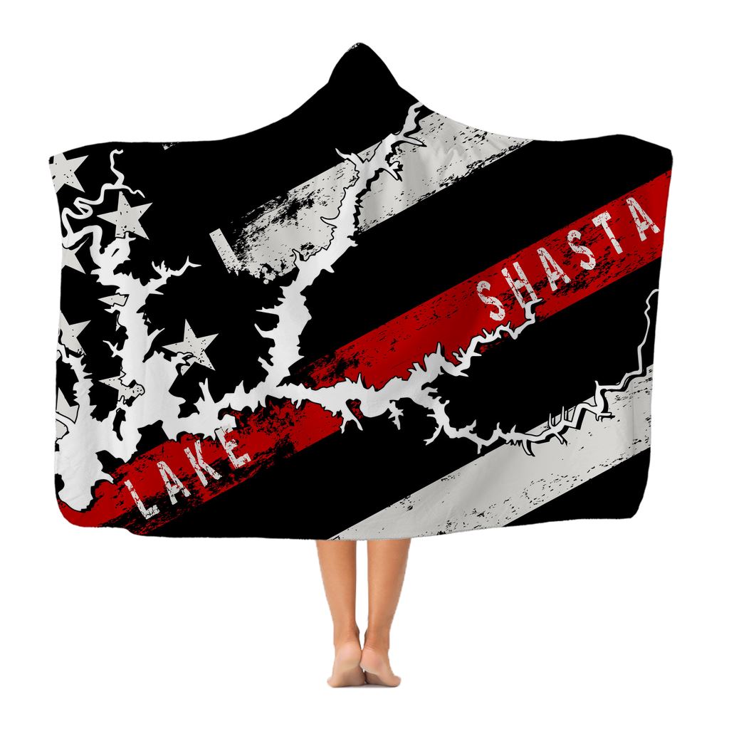 Thin Red Line Lake Shasta Classic Adult Hooded Blanket - Houseboat Kings