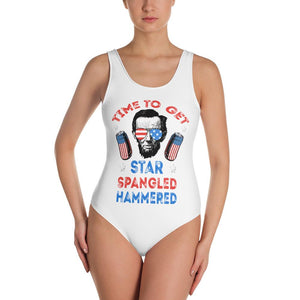 Time To Get Star Spangled Hamered One-Piece Swimsuit - Houseboat Kings