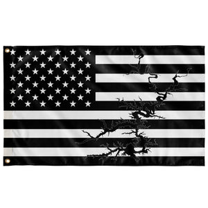 Tims Ford lake Black & White American Boat Flag Wall Art 