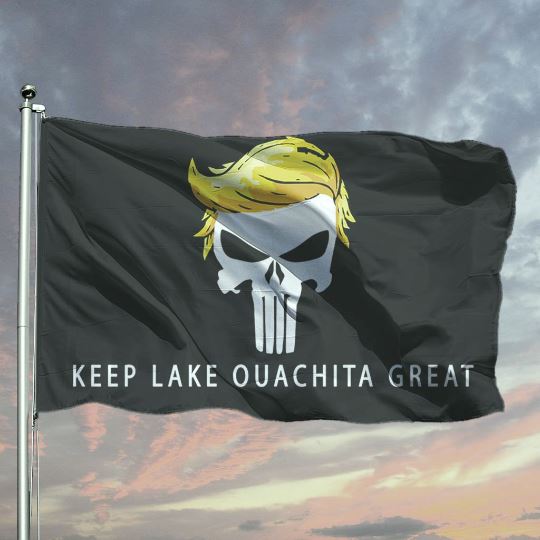 Trump 2020 Boat Flag, Keep Lake Ouachita Great, Trump Punisher Flags 