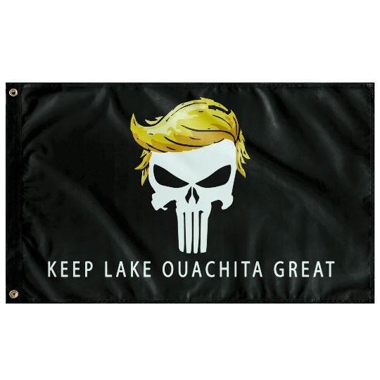Trump 2020 Boat Flag, Keep Lake Ouachita Great, Trump Punisher Flags Single Sided - 36"x60" 