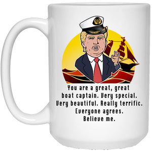 Trump Boat Captain Large Trump Captain White Mug - Houseboat Kings