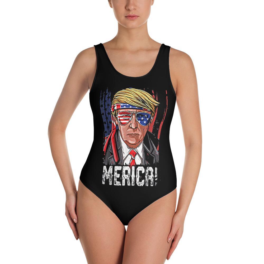 Trump Merica One-Piece Swimsuit - Houseboat Kings