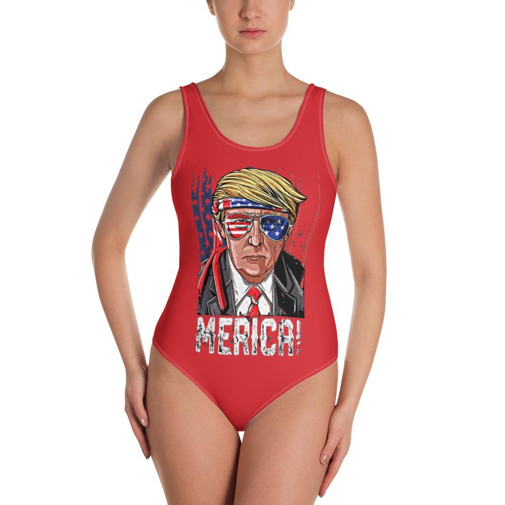 Trump Merica One-Piece Swimsuit - Houseboat Kings