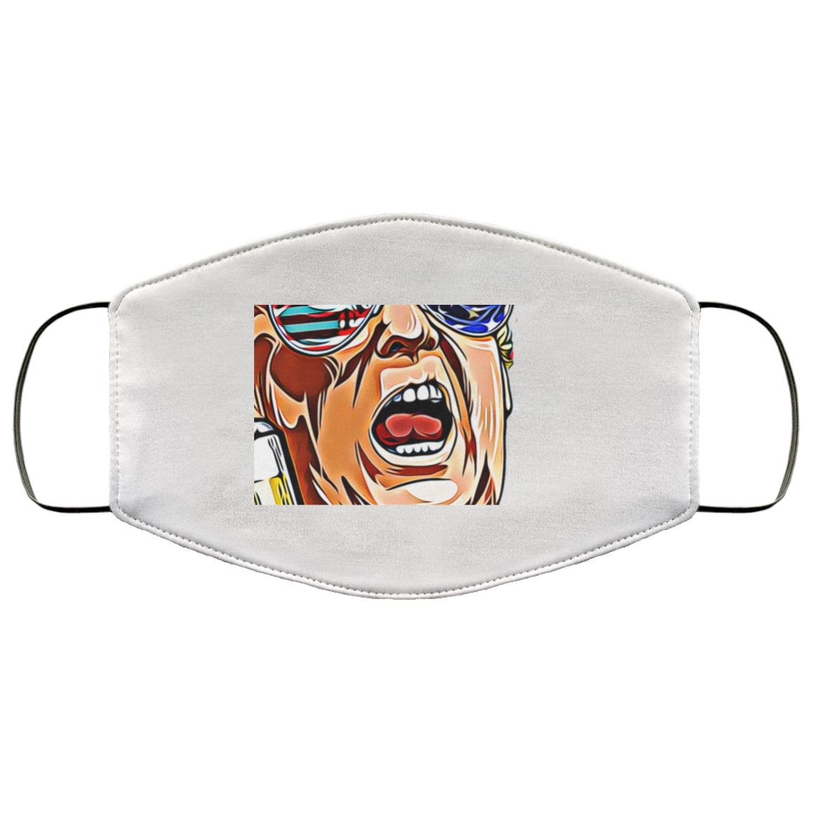 Trump Mouth Open Facemask Template Face Mask - Houseboat Kings