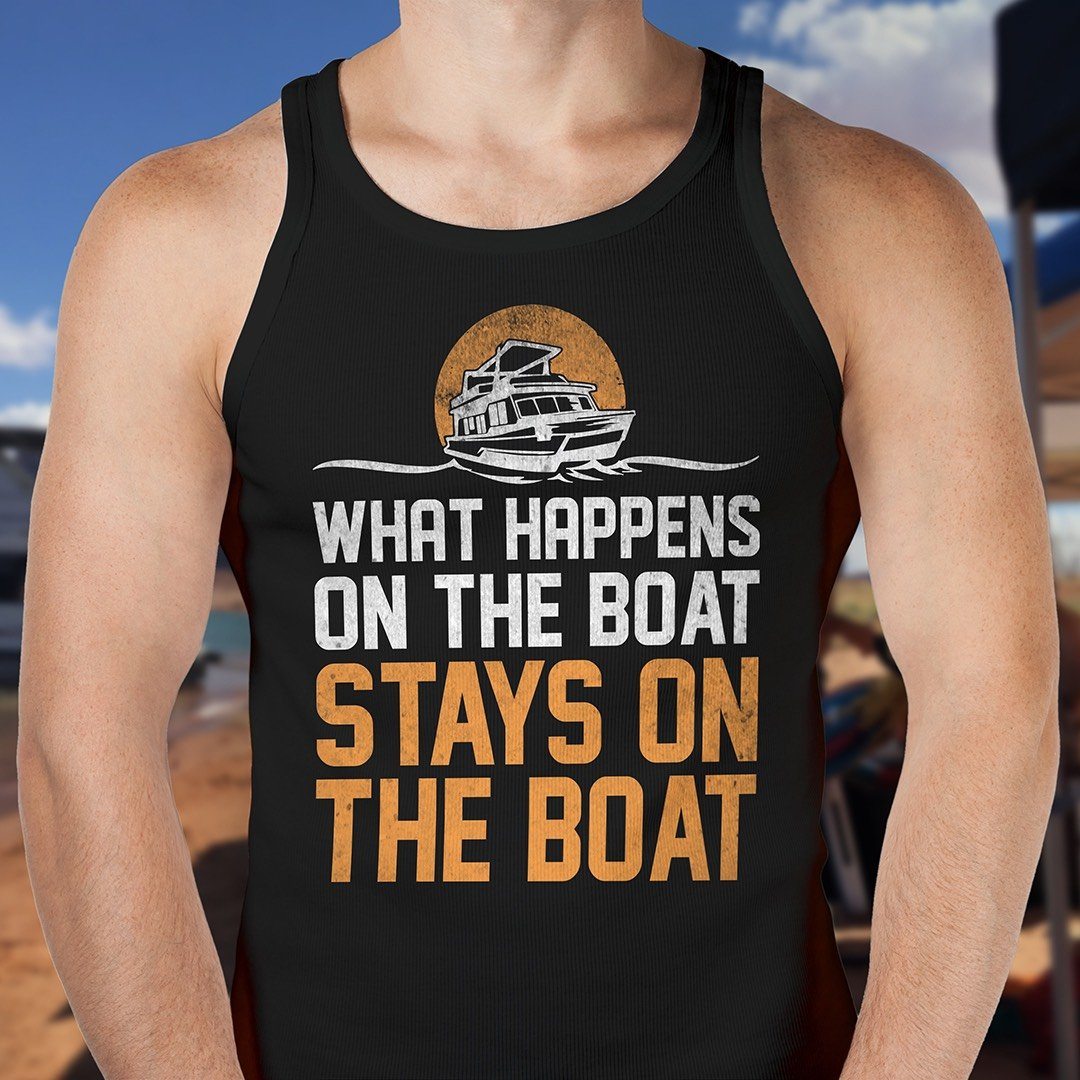 What Happens On The Boat Stays On The Boat Mens Premium Tank Top - Houseboat Kings