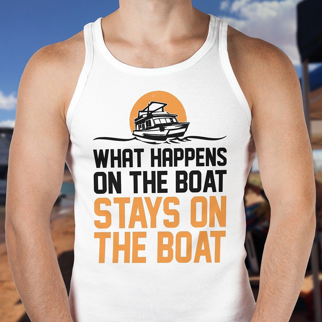 What Happens On The Boat Stays On The Boat Mens Premium Tank Top - Houseboat Kings